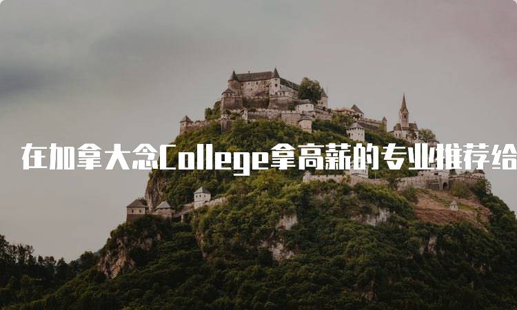 在加拿大念College拿高薪的专业推荐给学生家长-留学谷